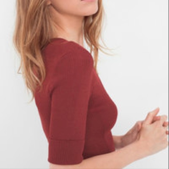 WHITE HOUSE BLACK MARKET TERRA ROSE RIBBED SWEATER - Picture 2 of 3